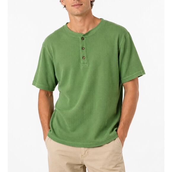 Eddie Bauer Other - Vintage Eddie Bauer Green Waffle Knit Cotton Henley Shirt Casual Men’s Small